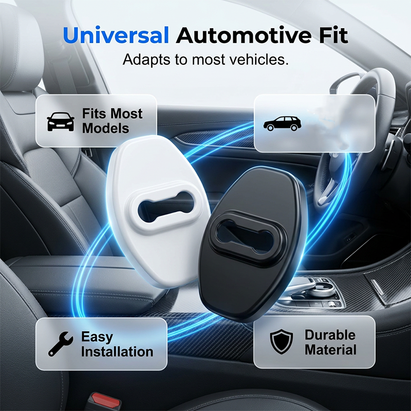 Car Door Lock Cover – Noise-Dampening & Rust-Proof Striker Protector