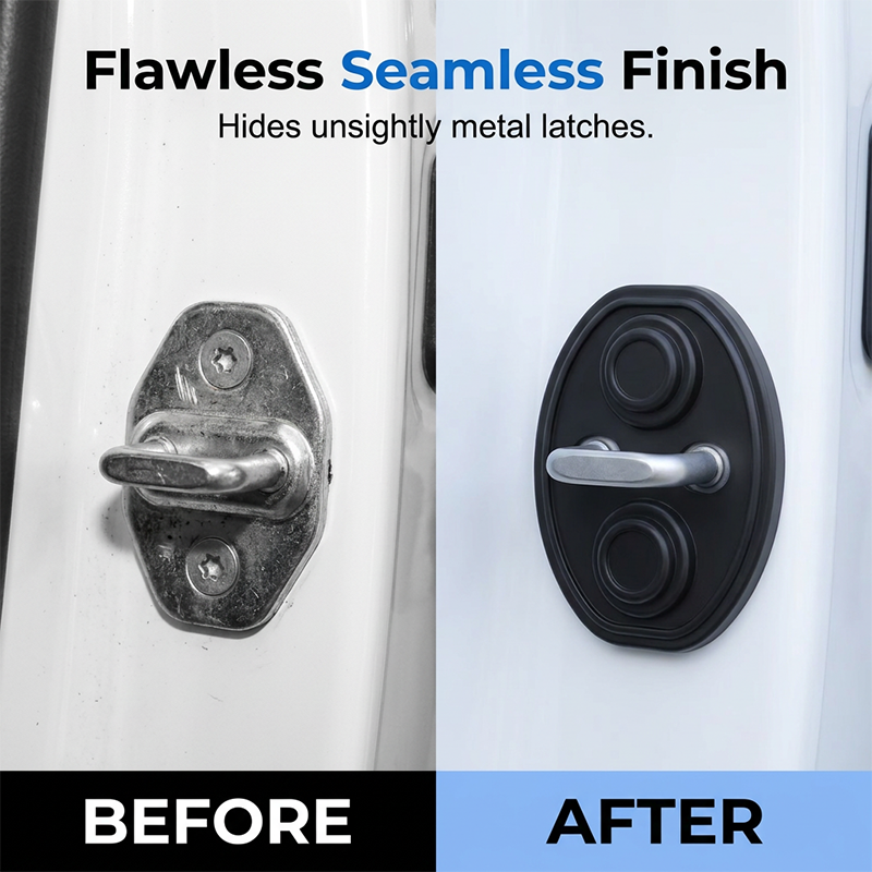 Car Door Lock Cover – Noise-Dampening & Rust-Proof Striker Protector
