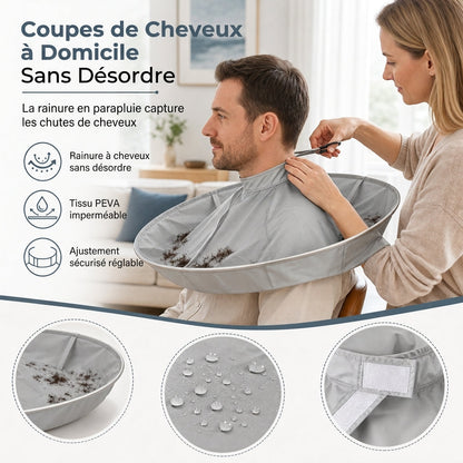 🧔 Reusable Barber Cape – Waterproof Hair Catcher Bib, Large Coverage for Salon & Household Cuts