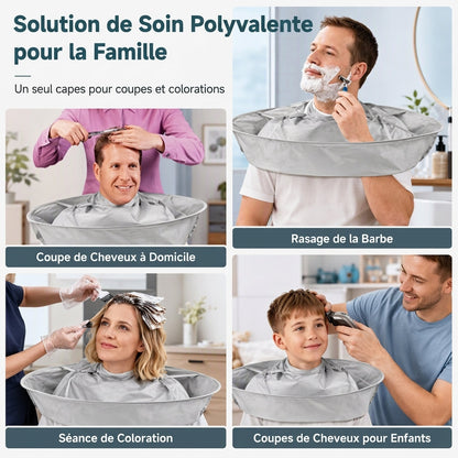 🧔 Reusable Barber Cape – Waterproof Hair Catcher Bib, Large Coverage for Salon & Household Cuts