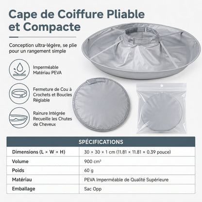 🧔 Reusable Barber Cape – Waterproof Hair Catcher Bib, Large Coverage for Salon & Household Cuts