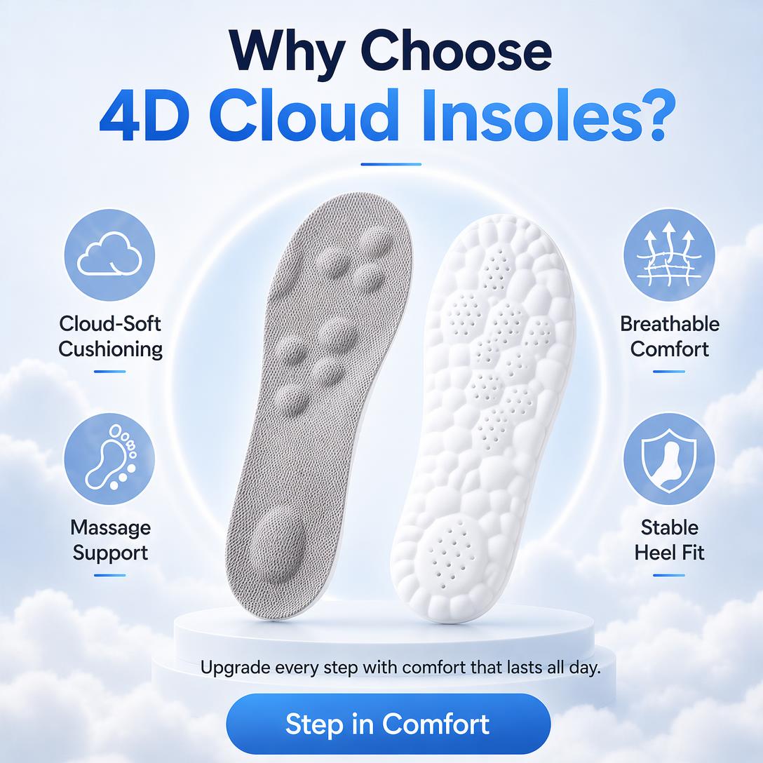 ☁️ 4D Cloud • Ultra-Soft Massage Insoles