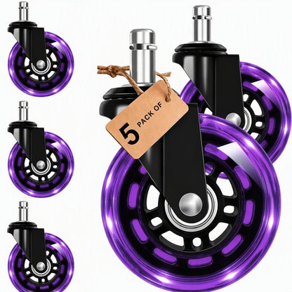🛼 Premium Inline-Style Office Chair Wheels – Universal Fit • Easy Install • Set of 5