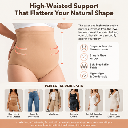 ⬆️ High-Waisted Seamless Shapewear – Anti-Slip, Breathable, Smooth Compress