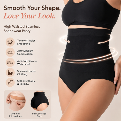 ⬆️ High-Waisted Seamless Shapewear – Anti-Slip, Breathable, Smooth Compress