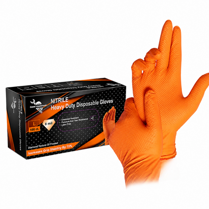 🧤🛡️Diamond-Textured 8Mil Nitrile Gloves – Heavy-Duty Grip, Food-Safe, 100Pcs