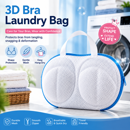 🛁 BUY 1 GET 1 FREE 🎁-Mesh Bra Laundry Bag – 3D Guard, Anti-Deform, Handle + Zipper for Machine Wash
