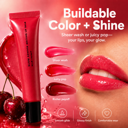 💋 Buy 1 Get 1 Free-Glow Reviver Melting Lip Balm – Tinted, Hydrating, Vegan & Glossy Finish
