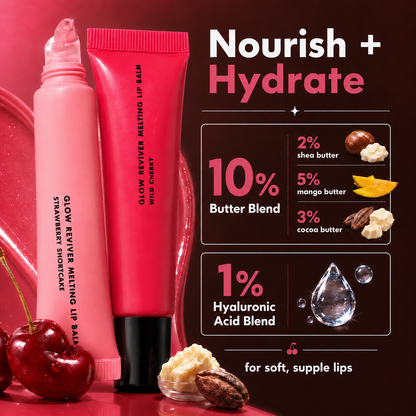 💋 Buy 1 Get 1 Free-Glow Reviver Melting Lip Balm – Tinted, Hydrating, Vegan & Glossy Finish