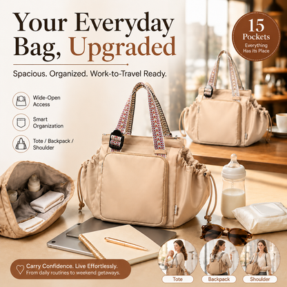 👜 The Ultimate Everyday Tote – 15 Pockets, Work & Diaper Ready