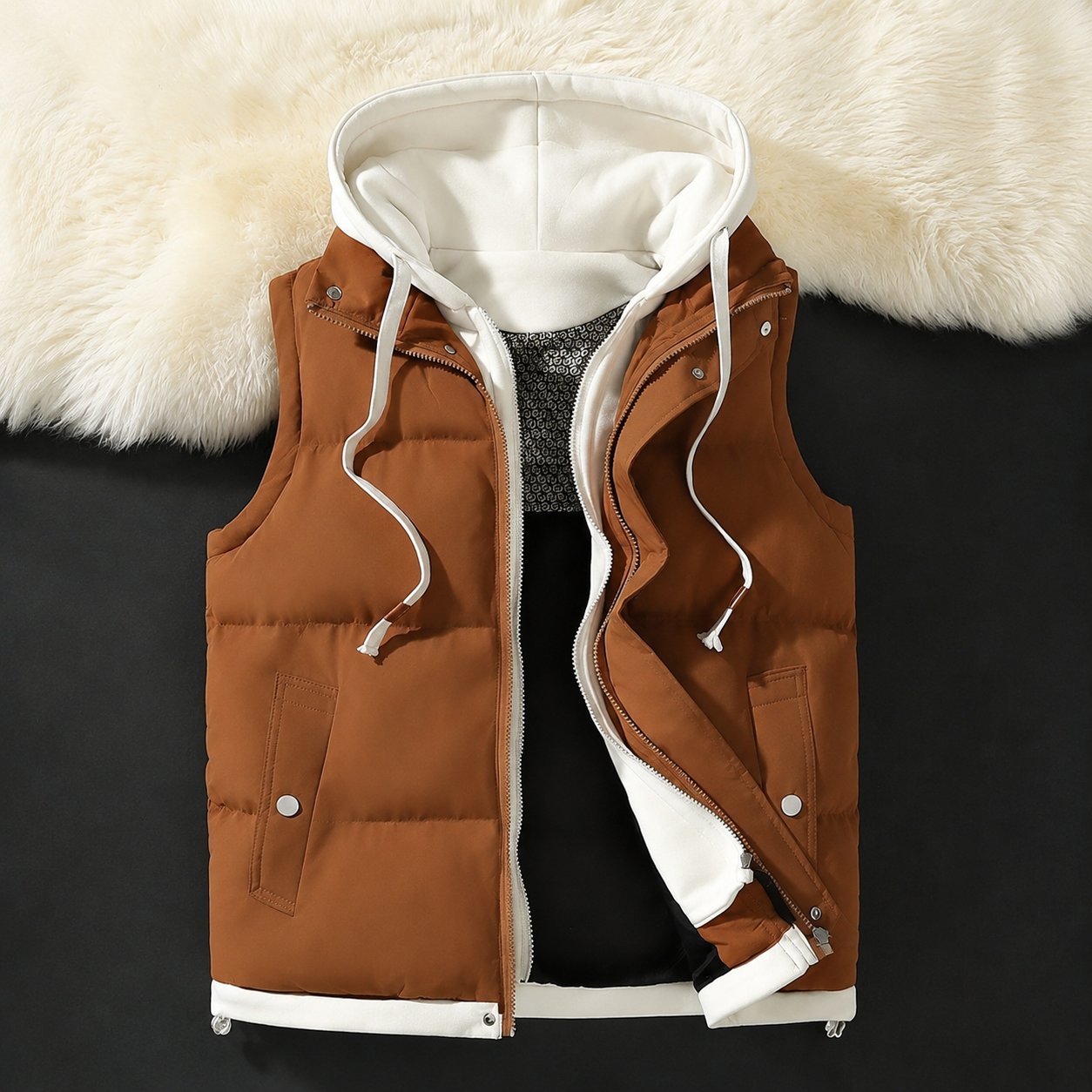 🧥 Cozy 2-in-1 Couple Vest – Warm, Foldable & Chic