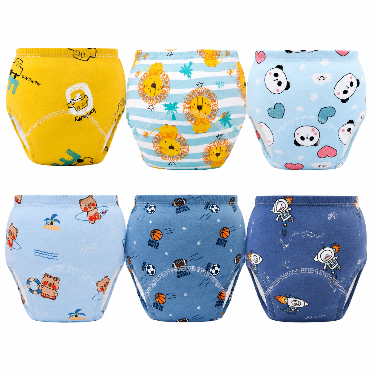 🧸 Toddler Training Undies – Soft, Leak-Proof, Fun Characters, 6-Pack