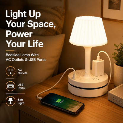 💡 Bedside Lamp + Charging Station – Light & Power in One